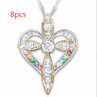 Heart Cross Pendant Necklace