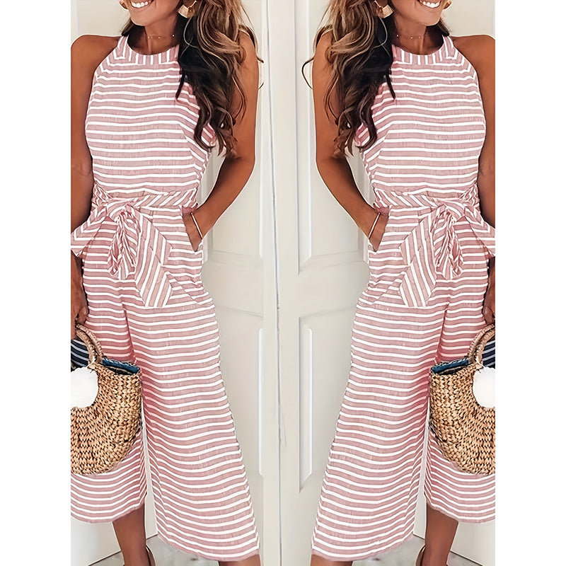 Striped Wide-Leg Jumpsuit