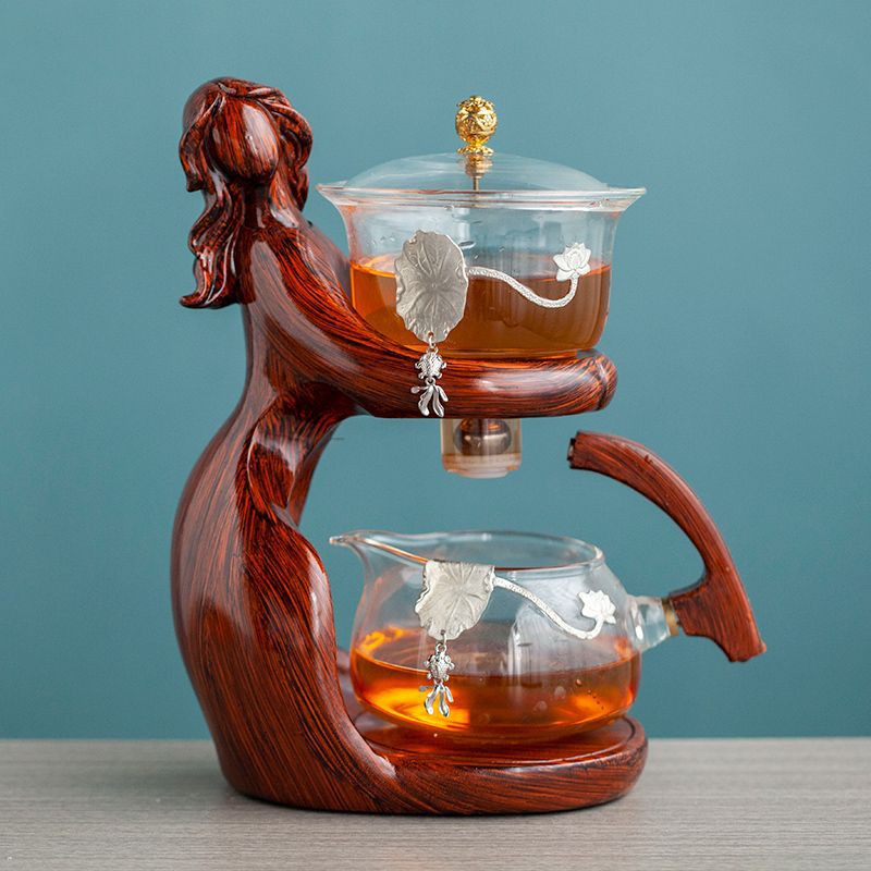 Lady Figure Glass Tea Infuser Set