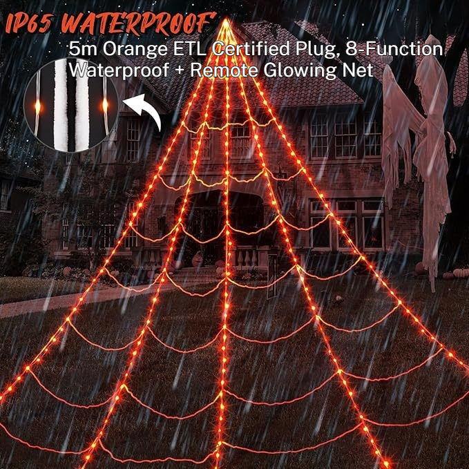 Giant Spider Web with Plush Spider