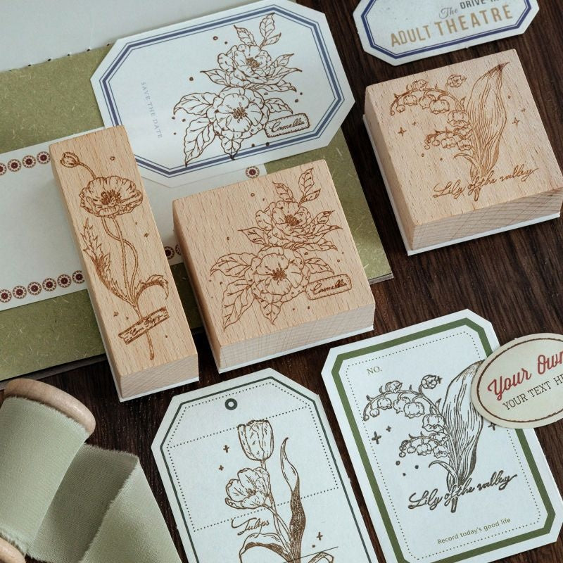 Vintage Flower Wooden Stamp
