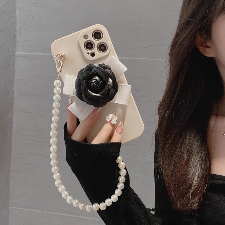 Camellia Pearl Chain iPhone Case