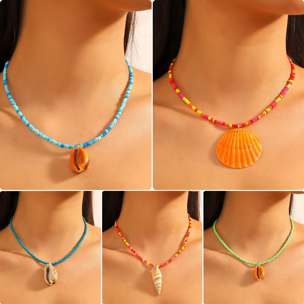 Beach Shell Beaded Necklace
