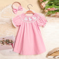 Toddler Bunny Smocked Dress with Headband