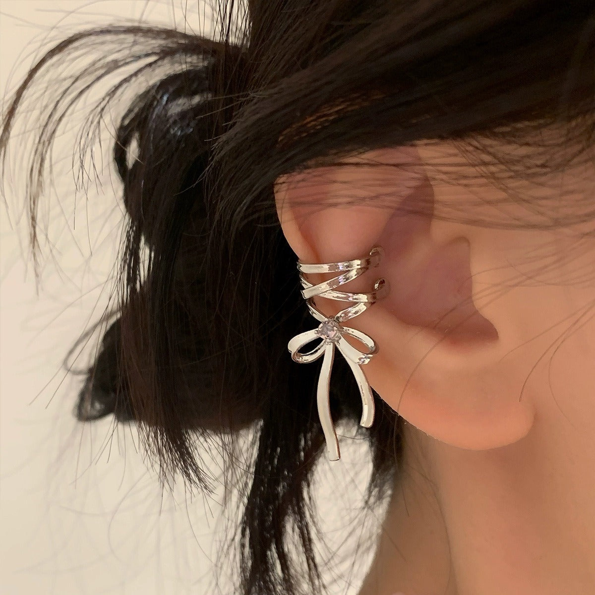Ballet Ribbon Bow Ear Cuff