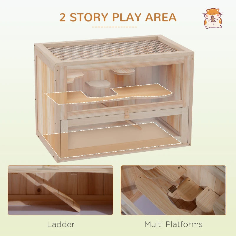 Extra-Large Wooden Hamster Cage (45")