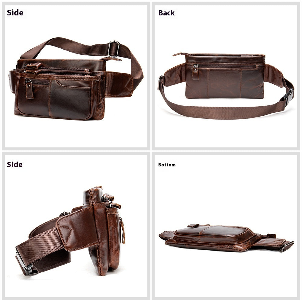 Men's Leather Chest Sling Bag