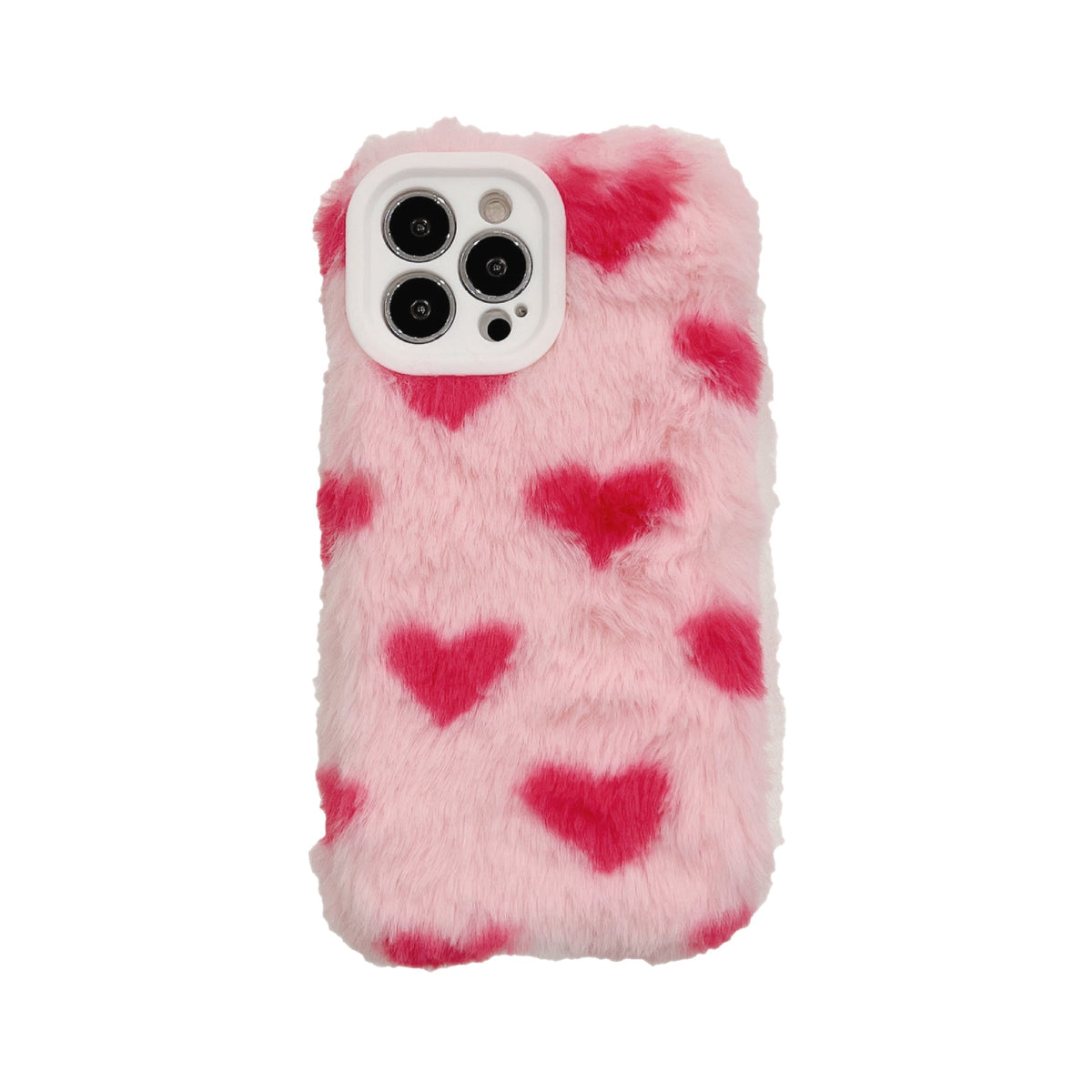 Fluffy Heart Plush Phone Case