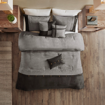 7-Piece Faux Suede Comforter Set