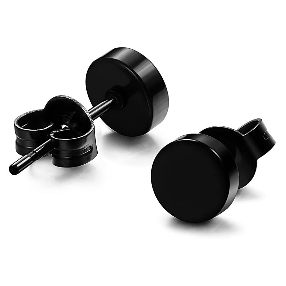 Black Square Zircon Stud Earrings