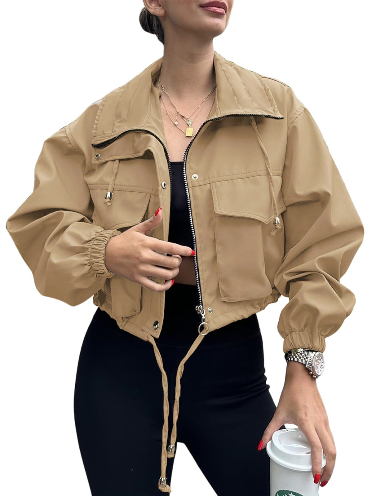 Short Zip Trench Jacket