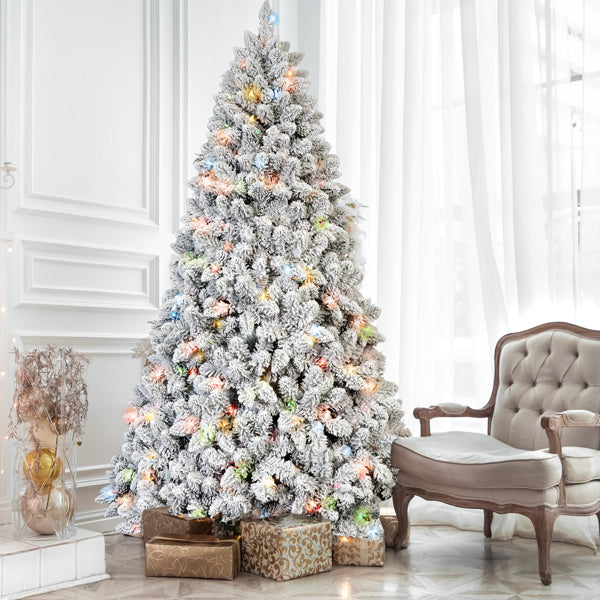 4 ft Pre-Lit Flocked Christmas Tree