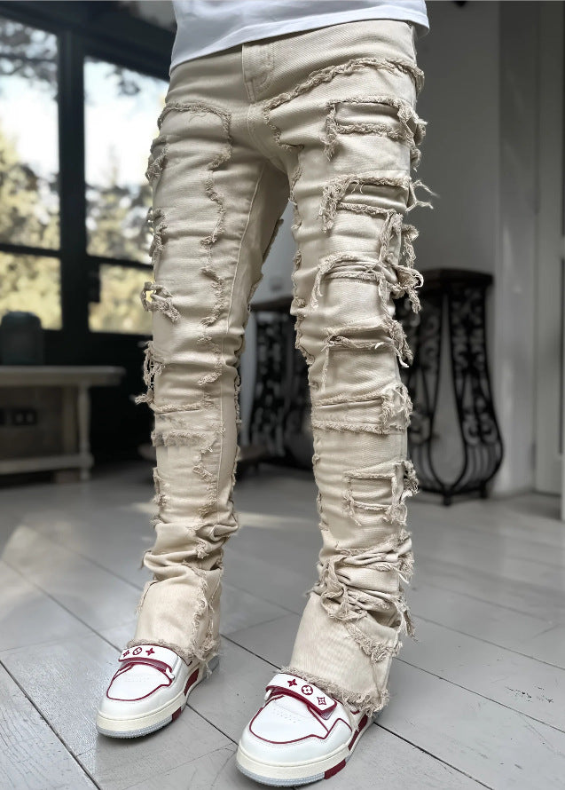 Men's Distressed Stacked Jeans