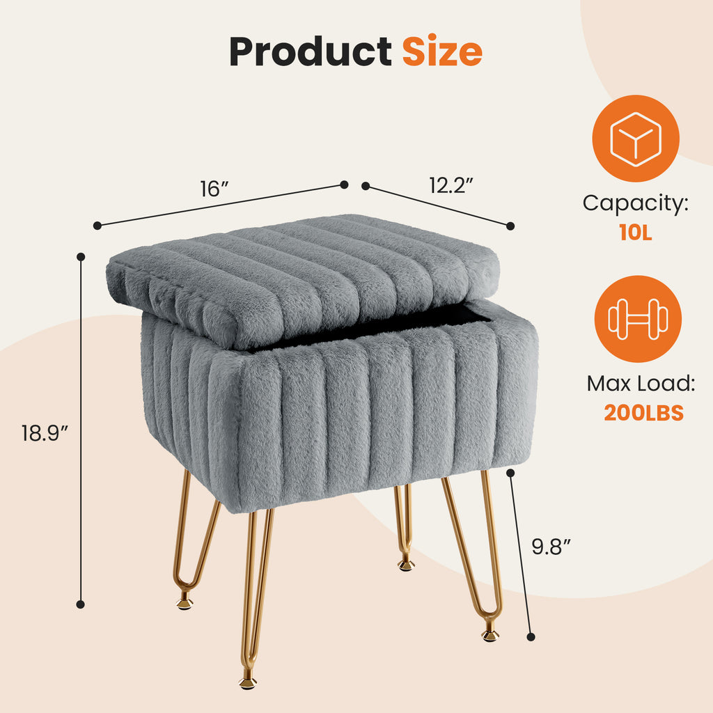 Vanity Stool with Storage