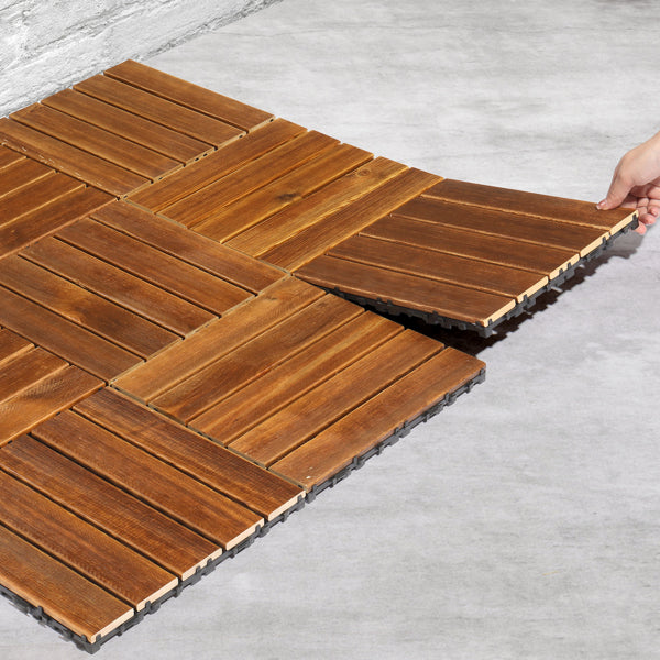 Interlocking Wood Deck Tiles (27 pcs)