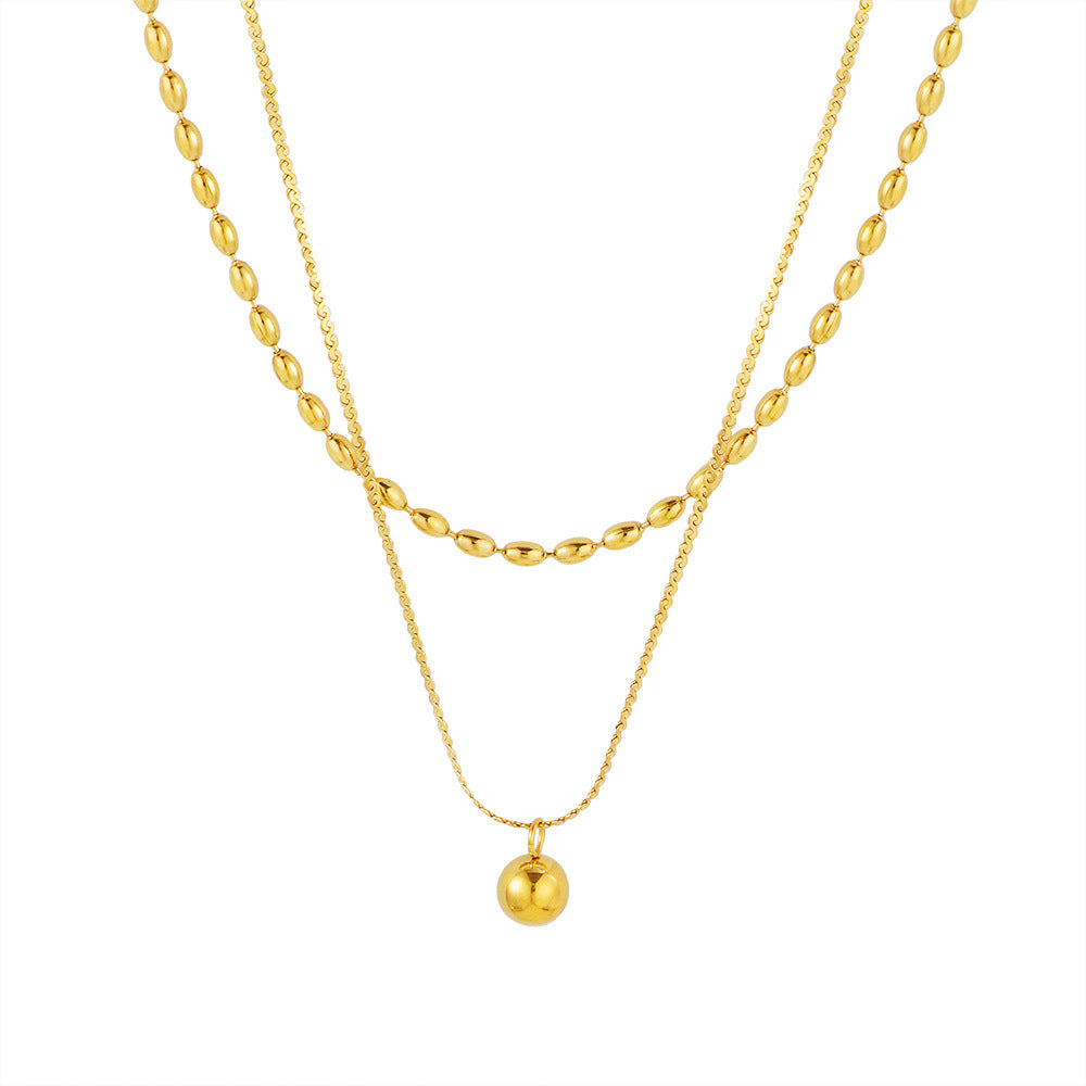 Double-Layer Golden Bead Necklace