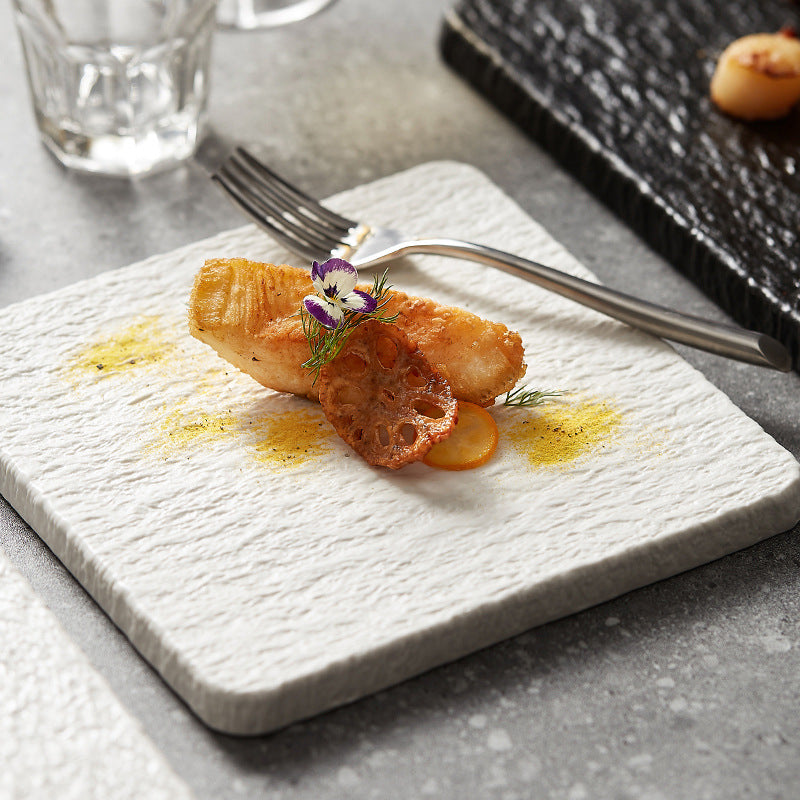 Mocha Rock Square Plate