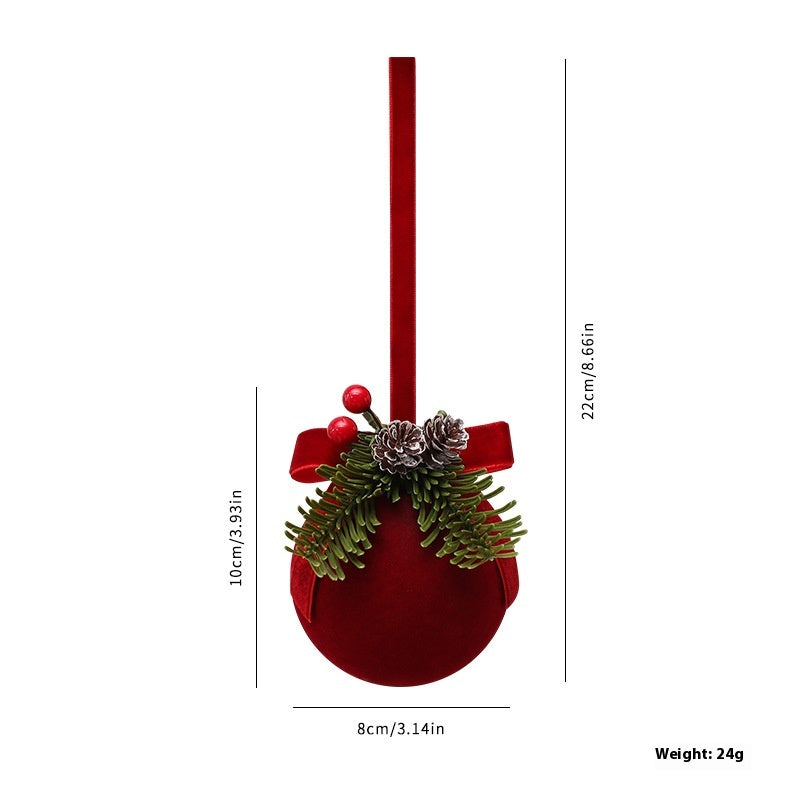 Flocked Christmas Bell Ornaments