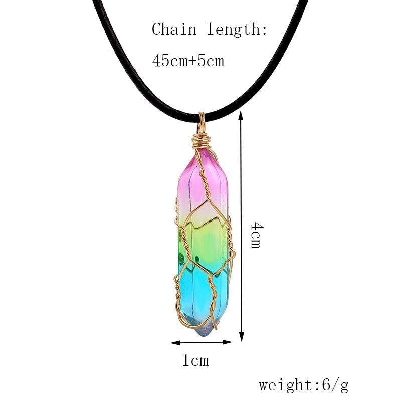Geometric Crystal Pendant Necklace
