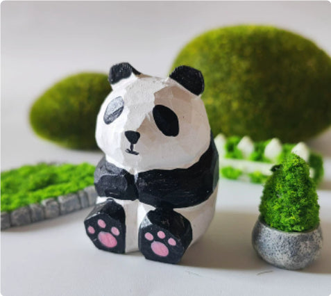 Hand-Carved Wooden Animal Figurine