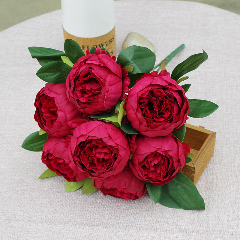7-Head Silk Peony Stem