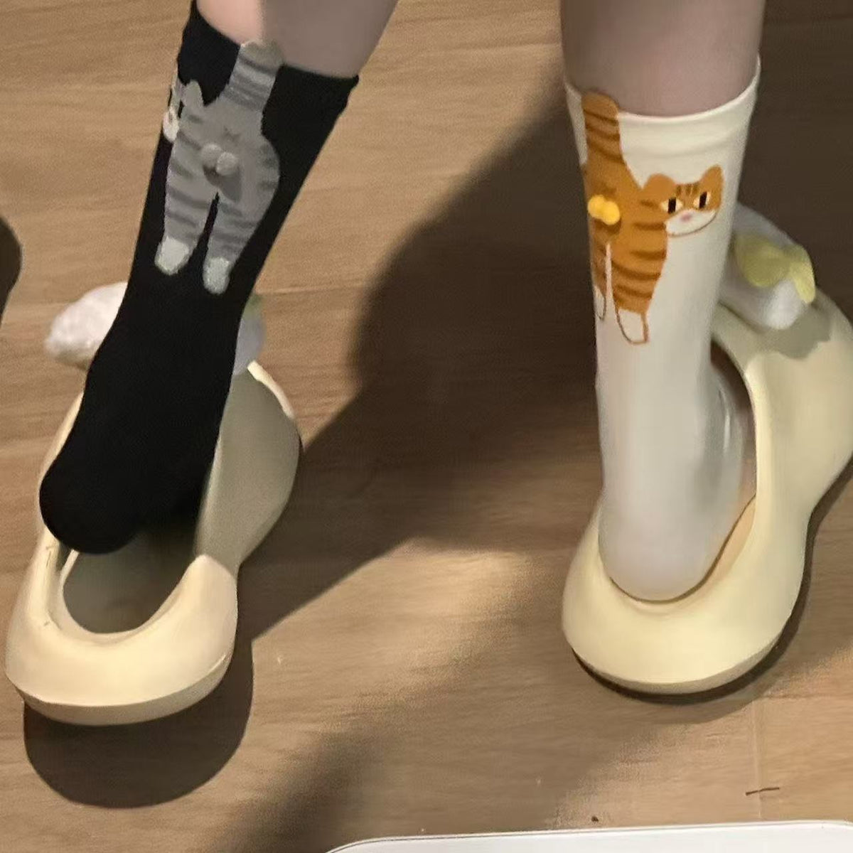 Cat Pom-Pom Socks
