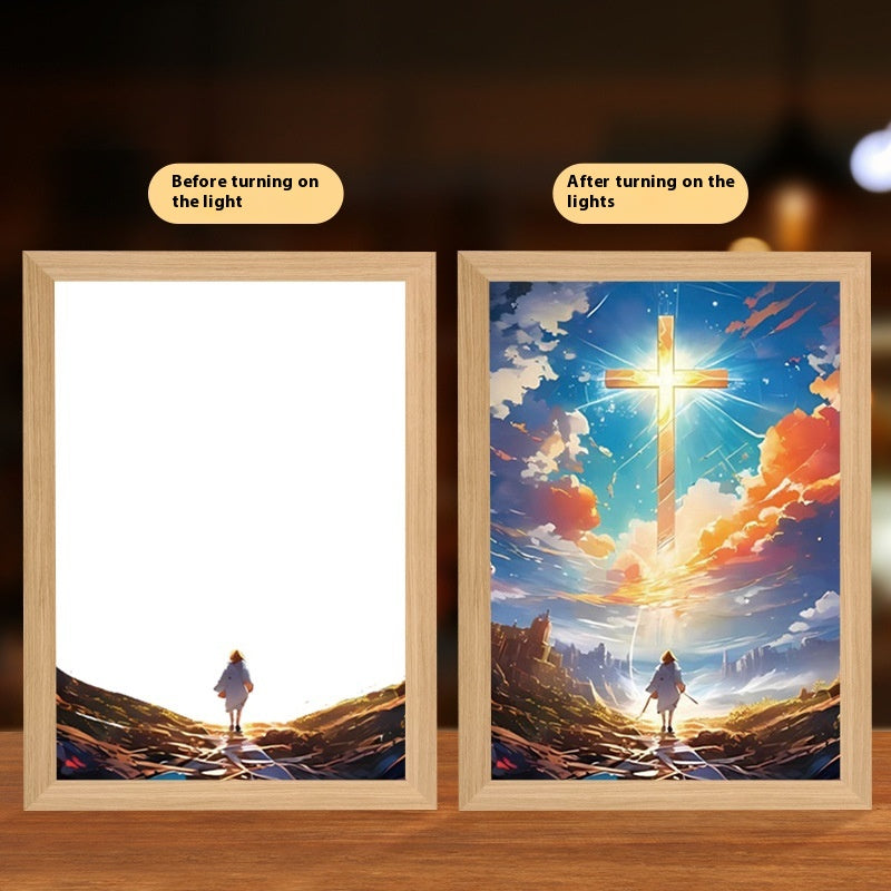 LED Light-Up Cross Art Frame