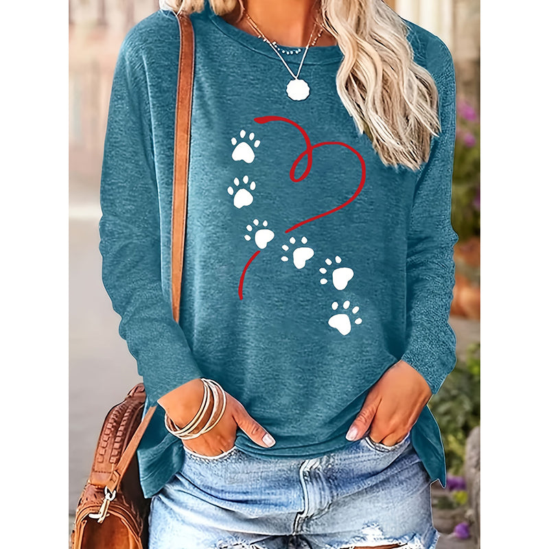 Heart & Paw Print Long-Sleeve Tee
