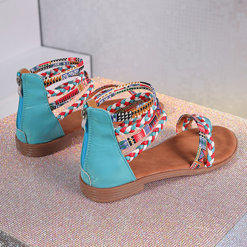 Women's Boho Woven Flat Sandals