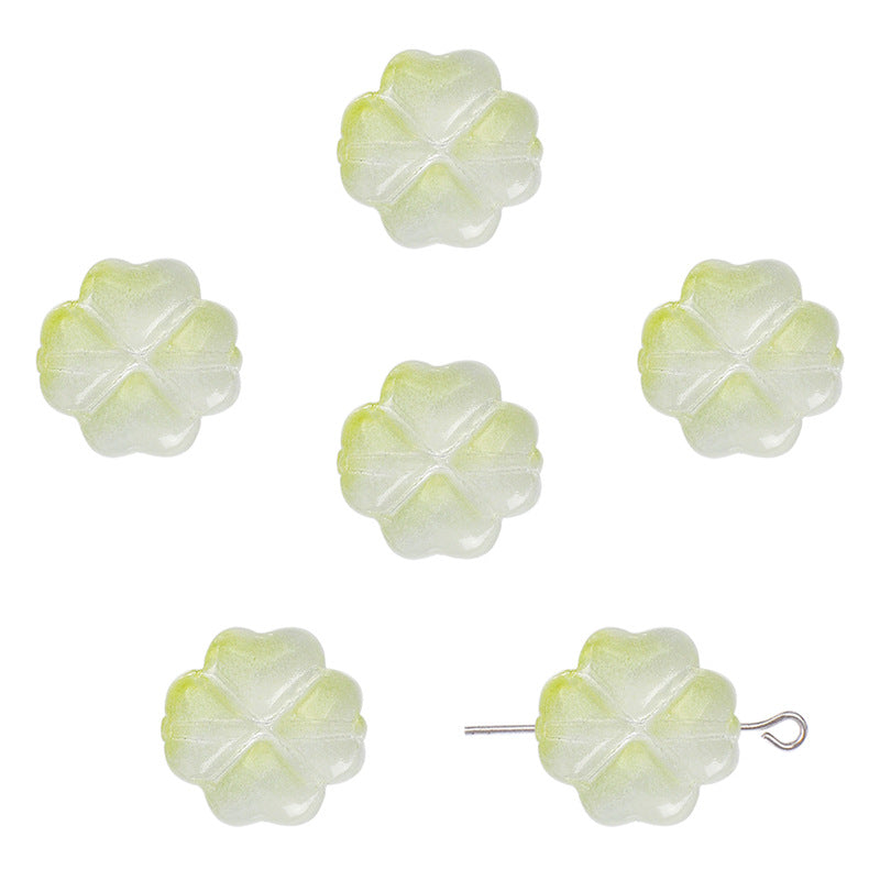 Glass Four-Leaf Clover Beads (20 pcs)