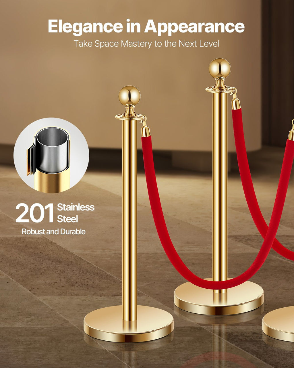 Gold Stanchions & Red Velvet Ropes