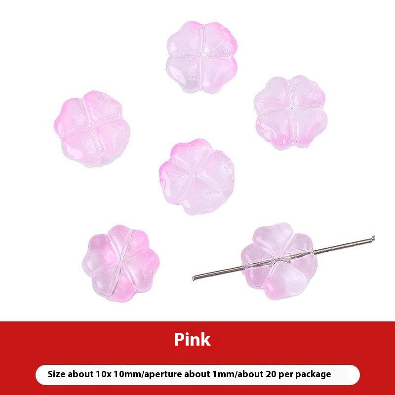 Glass Four-Leaf Clover Beads (20 pcs)