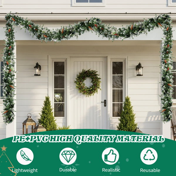 Pre-Lit Snowy Christmas Garland (2-Pack)