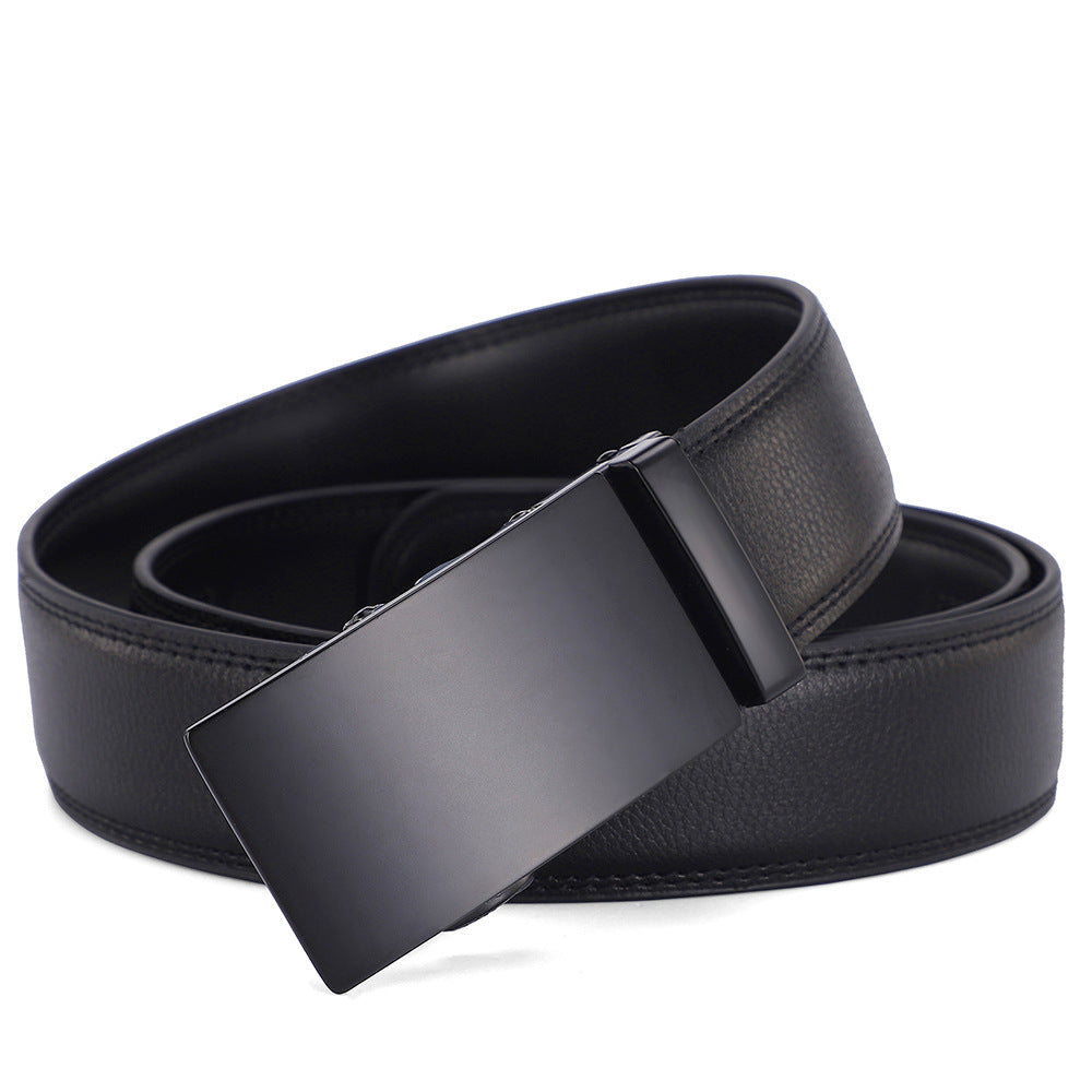 Men's Leather Belt with Automatic Buckle