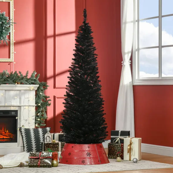 6 ft Black Pencil Christmas Tree