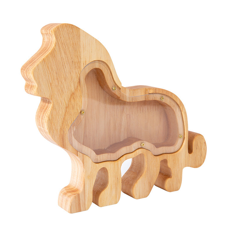 Wooden Animal Coin Bank