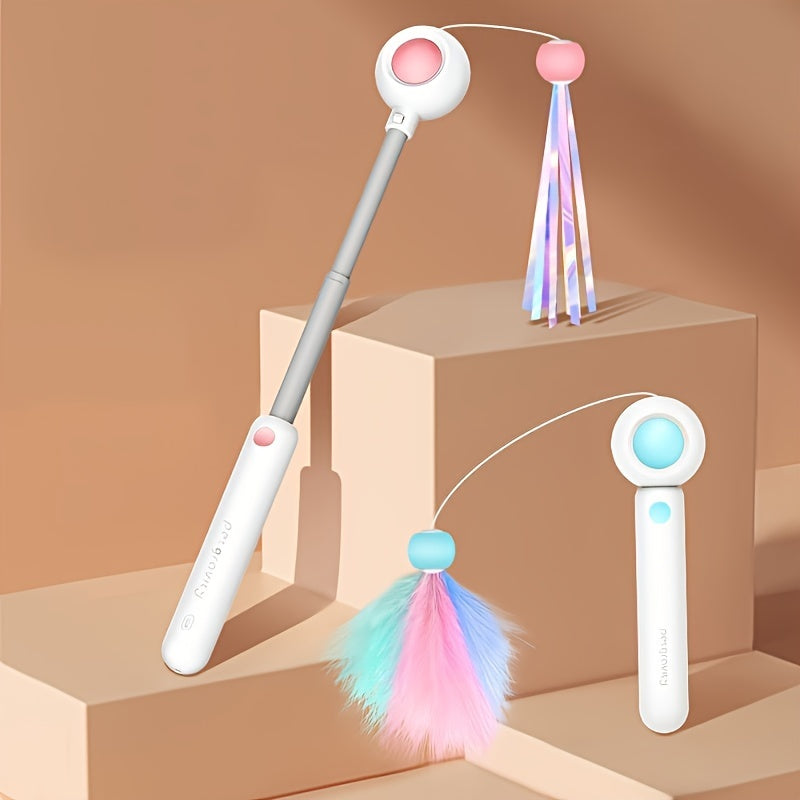 Retractable Cat Feather Wand