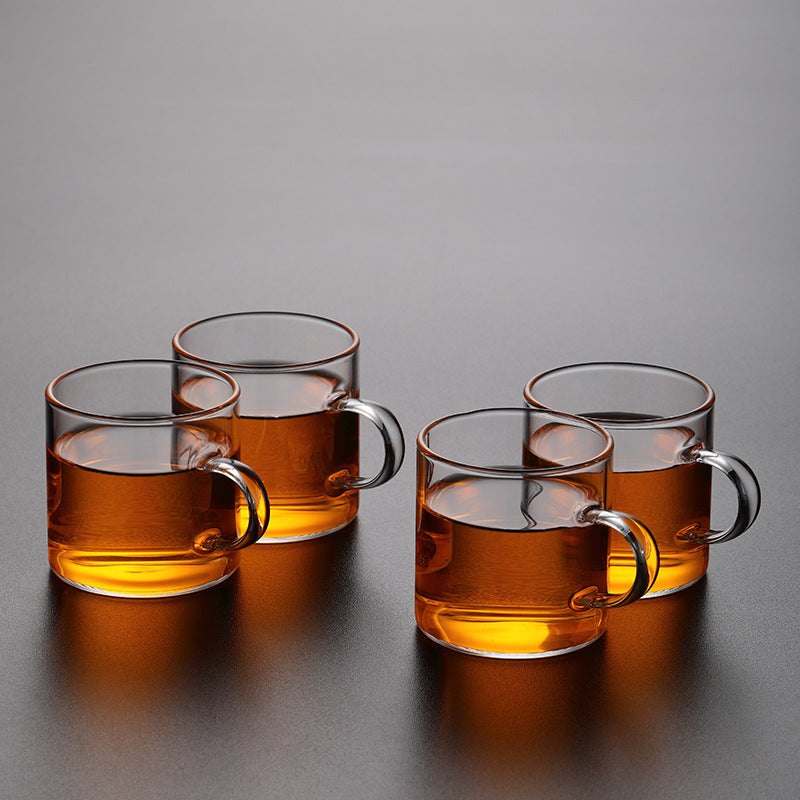 Clear Glass Tea Cups with Handle (Set)