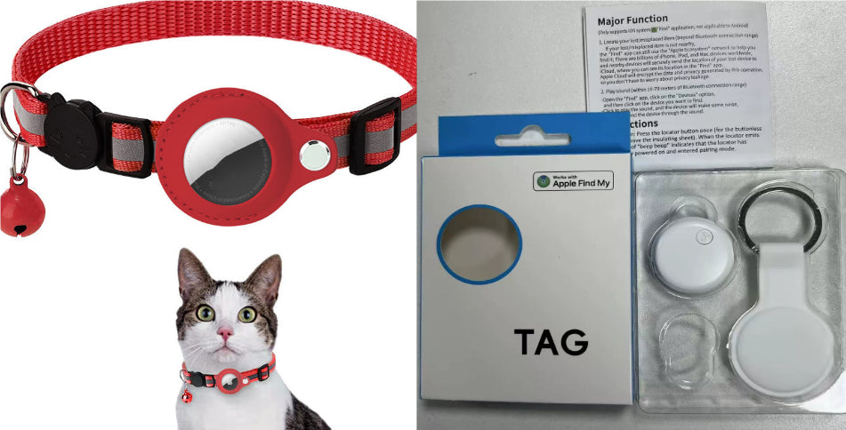 Reflective Collar with AirTag Holder