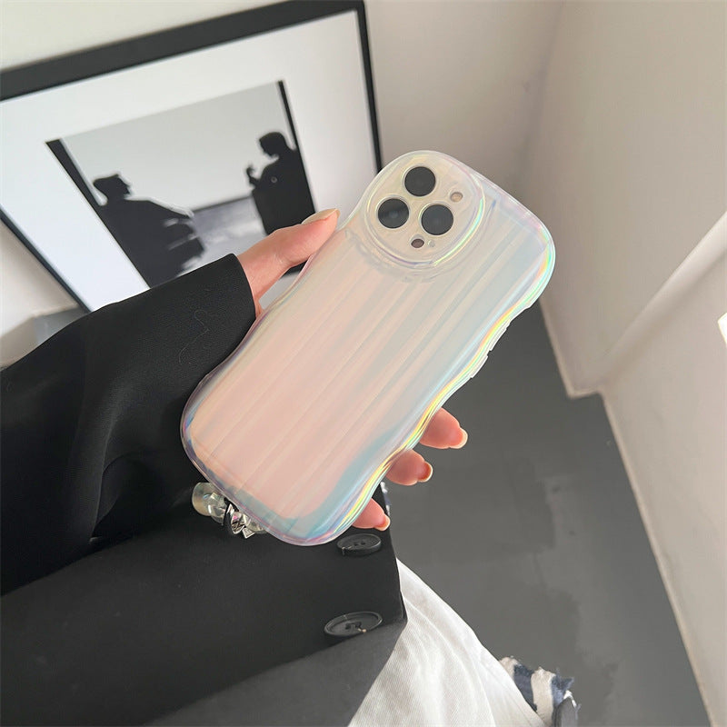 Holographic Wave iPhone Case with Bead Strap