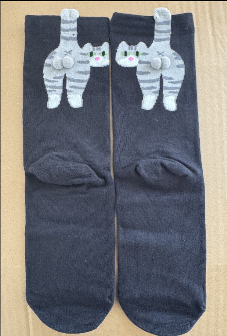 Cat Pom-Pom Socks