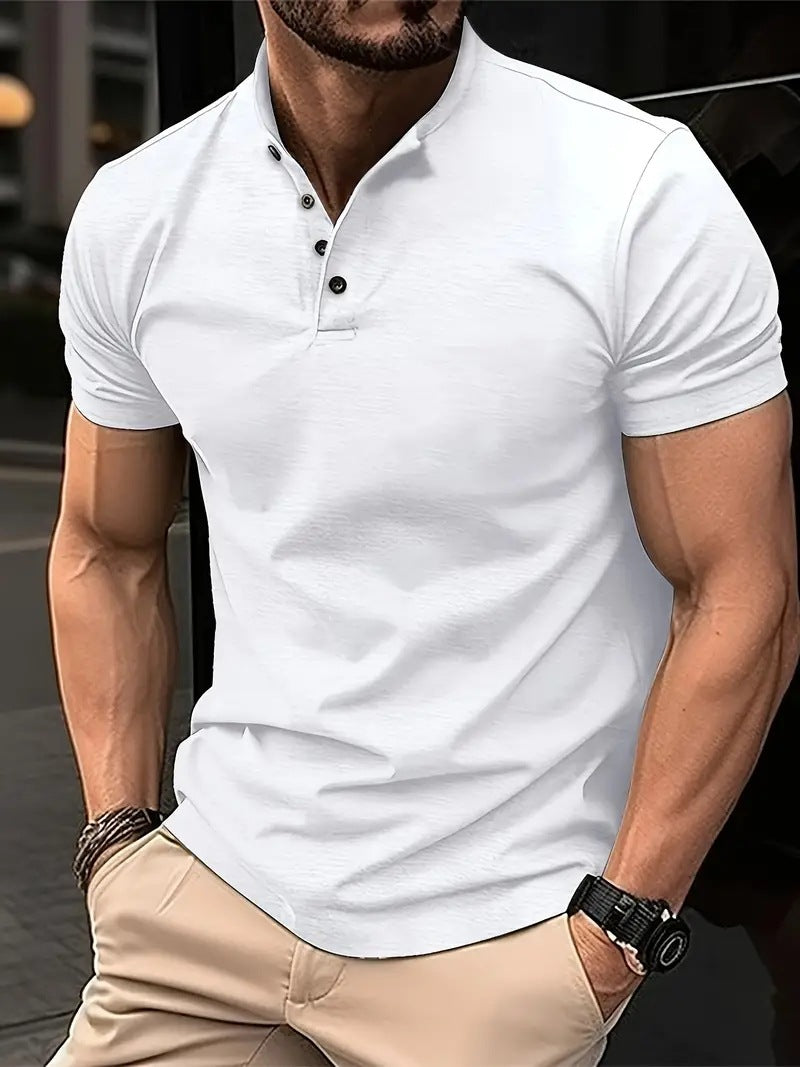 Men's Knit Henley Short-Sleeve Shirt