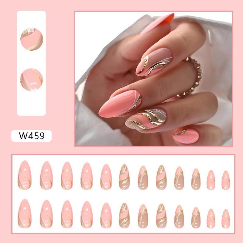 Glitter Ripple Almond Press-On Nails