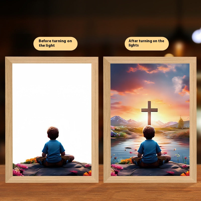 LED Light-Up Cross Art Frame