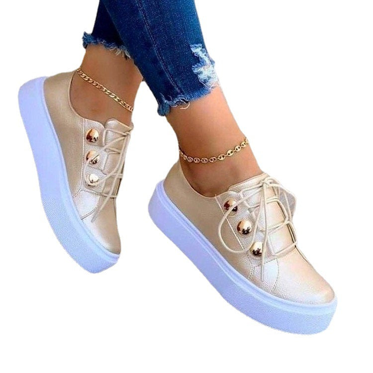Women's Rivet Lace-Up Flats