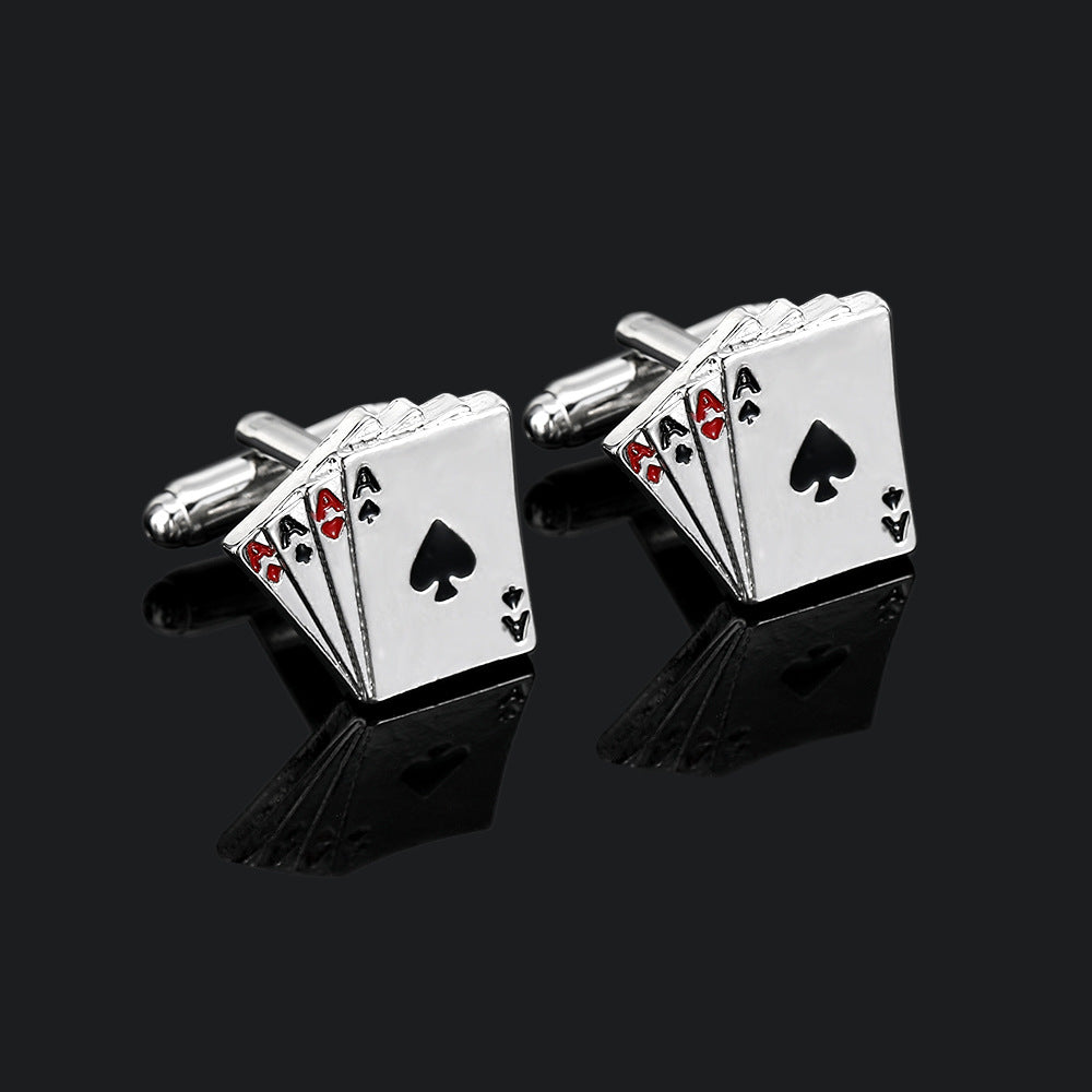 Playing Card Cufflinks & Tie Clip