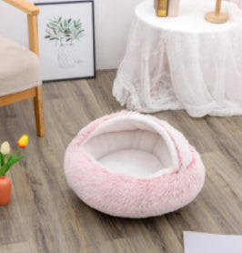 2-in-1 Plush Pet Bed & Cave