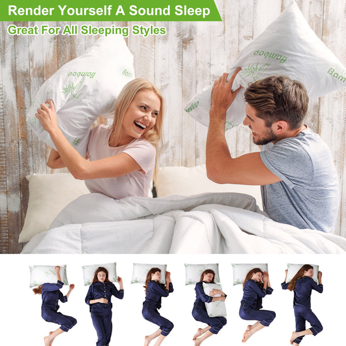 Memory Foam Pillow with Bamboo-Rayon Cover