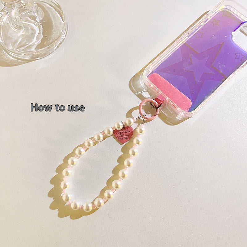 Heart & Pearl Phone Wrist Strap