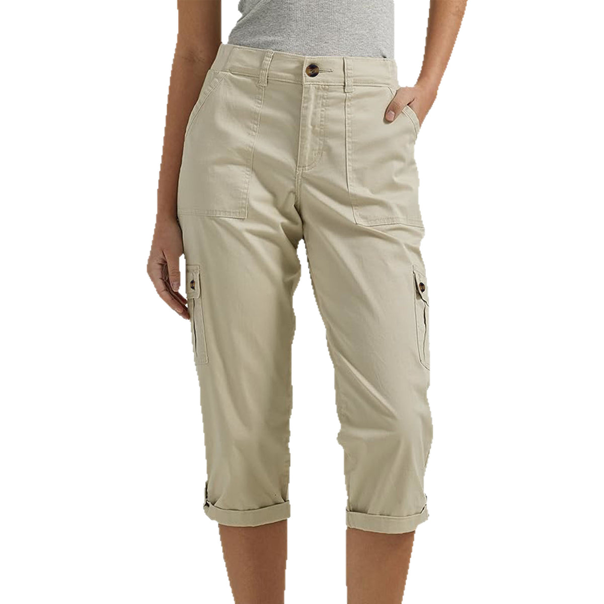High-Waist Cropped Cargo Pants